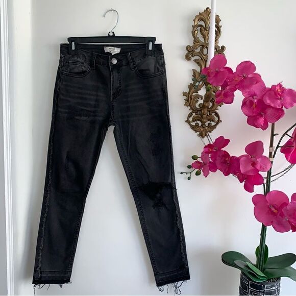 BLACK FRINGE JEANS - Picture 3 of 11